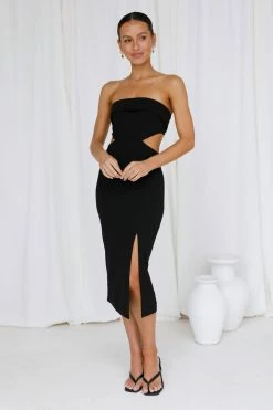 Hello Molly Only Strut Midi Dress Black