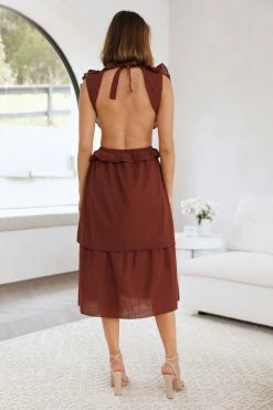 Hello Molly Dive Into Love Midi Dress Brown