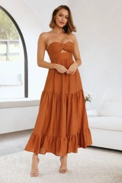 Hello Molly Day Dresses Desert Heart Maxi Dress Brown