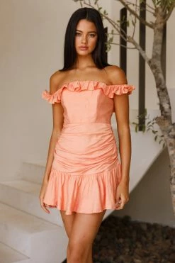 Hello Molly Bodycon Dresses Sun Playin Dress Peach