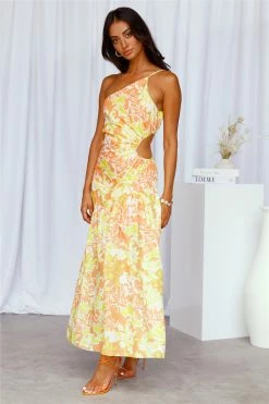 Hello Molly Effloresce Midi Dress Yellow Day Dresses