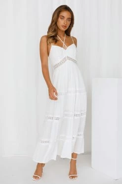 Hello Molly Lace Dresses Sweeping Skies Midi Dress White