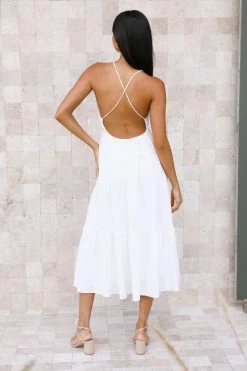 Hello Molly Backless Dresses Rosy Cheeks Maxi Dress White