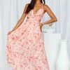 Hello Molly Backless Dresses Floral Visits Maxi Dress Pink