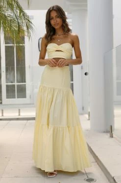 Homecoming Dresses RUNAWAY Ayla Crop Top Lemon