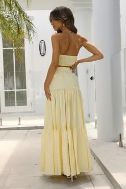 Homecoming Dresses RUNAWAY Ayla Crop Top Lemon