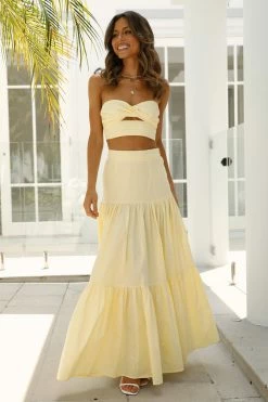 Homecoming Dresses RUNAWAY Ayla Crop Top Lemon