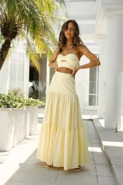 Homecoming Dresses RUNAWAY Ayla Crop Top Lemon