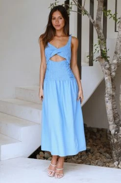Hello Molly Azure Eyes Maxi Dress Blue