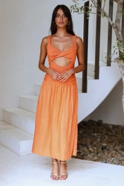 Hello Molly Azure Eyes Maxi Dress Orange