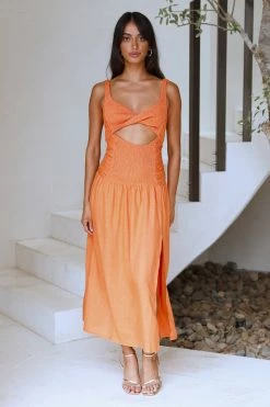 Hello Molly Azure Eyes Maxi Dress Orange