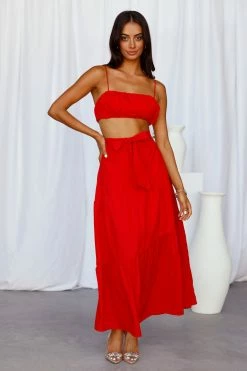 Hello Molly Our World Maxi Skirt Red