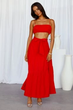 Hello Molly Our World Maxi Skirt Red
