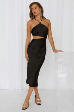Hello Molly Backless Dresses Limitless Living Midi Dress Black