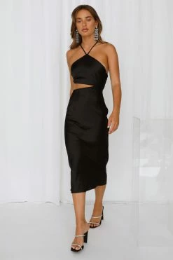 Hello Molly Backless Dresses Limitless Living Midi Dress Black