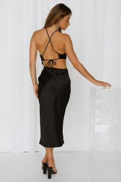 Hello Molly Backless Dresses Limitless Living Midi Dress Black