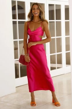 Hello Molly Backless Dresses Purely Formed Maxi Dress Pink