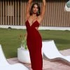 Hello Molly Esmeralda Maxi Dress Wine Backless Dresses