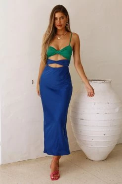 Hello Molly Maxi Dresses Split Thinking Maxi Dress Royal Blue