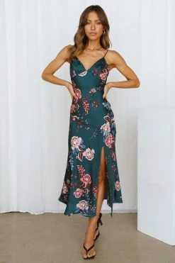 Hello Molly No Yesterday Maxi Dress Forest Green