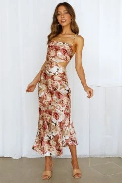 Hello Molly Backless Dresses Returning To You Midi Dress Rose