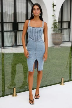 Hello Molly Bodycon Dresses Starry Loves Midi Dress Denim