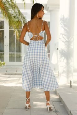 Hello Molly Backless Dresses Life Is Beauty Midi Dress Blue