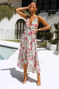 Hello Molly New Expectations Midi Dress Floral Backless Dresses
