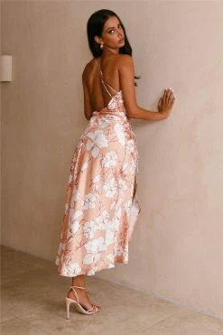 Hello Molly Backless Dresses Treat Yourself Dress Peach