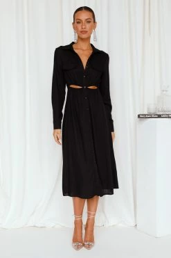 Hello Molly Day Dresses The Best Intentions Midi Dress Black