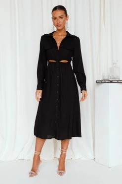 Hello Molly Day Dresses The Best Intentions Midi Dress Black