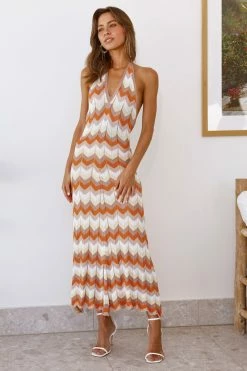 Hello Molly Backless Dresses Stylin And Wildin Maxi Dress Orange