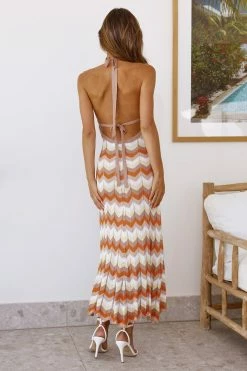 Hello Molly Backless Dresses Stylin And Wildin Maxi Dress Orange