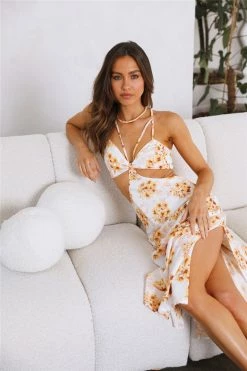 Hello Molly Renewed You Midi Dress Yellow Backless Dresses