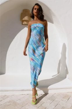 Hello Molly Flirting Game Maxi Dress Blue