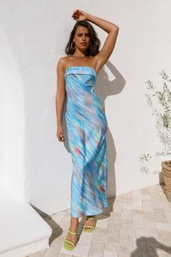Hello Molly Flirting Game Maxi Dress Blue