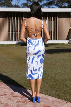 Best deal ๐ Hello Molly Vacay Heart Midi ๐ Dress Blue Backless ๐ Dresses ๐ 11 Hello Molly Vacay Heart Midi Dress Blue Backless Dresses