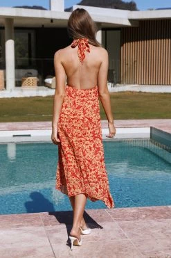 Hello Molly Backless Dresses Freely Adore Maxi Dress Red