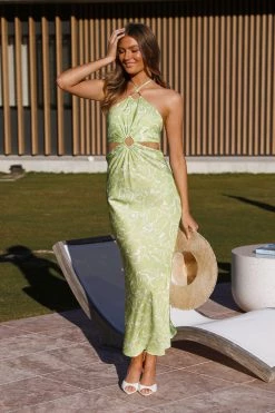 Hello Molly Eclipsed Thoughts Maxi Dress Green
