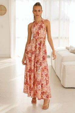 Hello Molly Candy Jar Maxi Dress Orange Backless Dresses