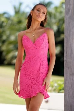 Hello Molly Good Girl Gone Glam Dress Hot Pink