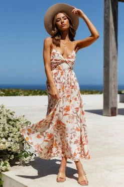 Hello Molly Day Dresses Lady Like You Midi Dress Beige