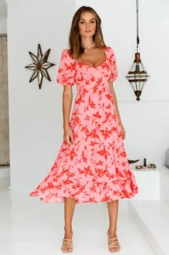 Hello Molly Everything I Dreamed Of Midi Dress Hot Pink