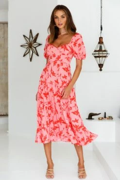 Hello Molly Everything I Dreamed Of Midi Dress Hot Pink