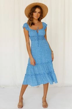 Hello Molly Should Be Loving Someone Midi Dress Blue Day Dresses