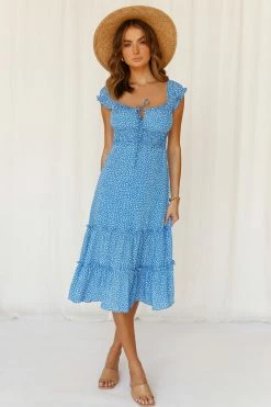 Hello Molly Should Be Loving Someone Midi Dress Blue Day Dresses