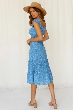 Hello Molly Should Be Loving Someone Midi Dress Blue Day Dresses