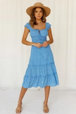 Hello Molly Should Be Loving Someone Midi Dress Blue Day Dresses