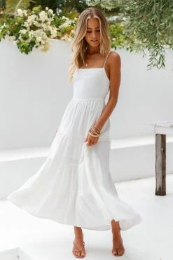 Hello Molly Train Into Town Midi Dress White