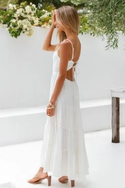 Hello Molly Train Into Town Midi Dress White